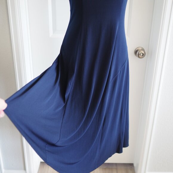 CottageCore NorthStyle Classic Navy Midi Dress Size 4 Small - Picture 6 of 9